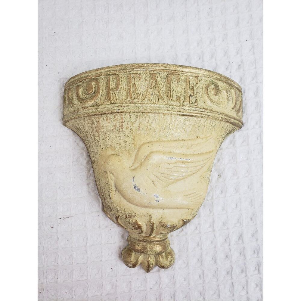 (F5) Vintage Royal Creations 1976 Metal Wall Pockets Peace & Joy 2 Piece - Picture 3 of 7